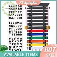 12 Belts Karate Belt Display Rack, Bamboo Wood, Medal Hangers - Taekwondo Belt Display, Jiu , BJJ, M