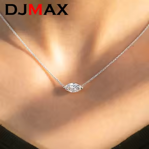 DJMAX Classic Women Moissanite Necklace Pendant Original 925 Sterling Silver Jewelry Moissanite Diam