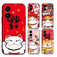 Vivo S1 Pro X80 V5 V5S V7 S1 T1 Y50 Y30 Y30I Y75 Y91 Y95 Y91i 1811 1816 PLUS LITE PRO 4G 5G Chinese New Year lucky cat Cartoon Phone Case