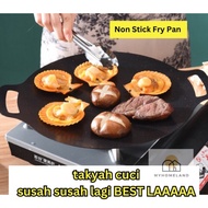 Korean Non Stick Black Grill BBQ Pan Outdoor Camping Stove Wok Flat Non stick Steak Grill BBQ Barbecue Frying Pan