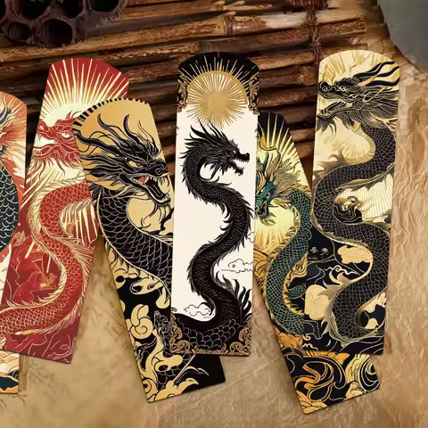 30pcs Irregular Chinese Dragon Bookmarks Reading Pages Books Tagged School Stationary Supplies DIY A