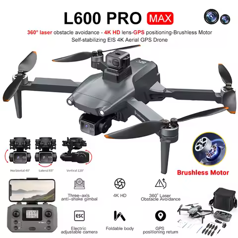 LYZRC L600 PRO MAX Professional GPS Drone with 3-Axis Gimbal 8K HD Dual Camera Obstacle Avoidance Br