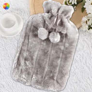 Rubber hot water bottle PVC hot water bottle plush cloth cover imitation rabbit fur cloth cover hand warmer hot water bottle YKD