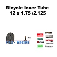 co2 Bicycle Inner Tube  12 x 1.75/2.125  (203)