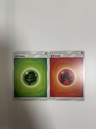 PTCG $1@基本能量白卡 草，火 。簡中pokemon
