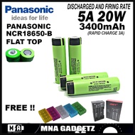 PANASONIC-NCR18650 B Rechargeable Battery (3400mAh 5A) FREE CASE 2PCS Original (READYSTOK) MNA GADGETZ
