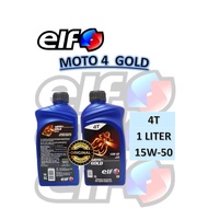 ELF MOTO 4 GOLD 15W50 SEMI SYNTHETIC ENGINE OIL MINYAK HITAM