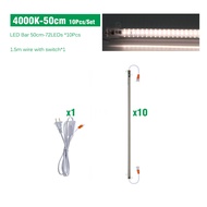 ไฟบาร์ LED 50 ซม./110 ซม. SMD2835 สีม่วง/4000K LED เติบโตท่อเบา 72leds/114leds AC220V บาร์ไฟ 10pcs พ