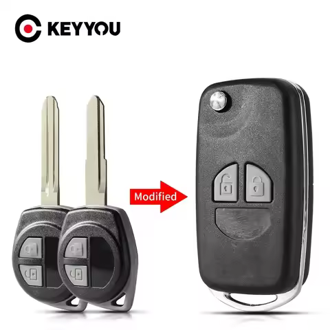 KEYYOU Modified Flip Remote Key Shell Case For Suzuki Swift grand Vitara Alto SX4 Replacement HU133R