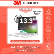 3M™ Bright Screen Privacy Filter for 13.3in Full Screen Laptop, 302 mm x 174 mm, 16:9, BP133W9E