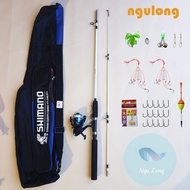 Shimano 2-piece solid rod set with backpack and accessories included in sizes from 1,65m to 2.5m ka6
