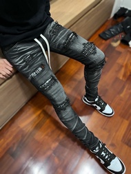 กางเกงขาเดฟผู้ชาย 👖 เอว28-44 ขาเดฟมีแถบ👖 ขาเดฟสีฟอก  แถมเชือกฟรี 📣 ขาเดฟผ้ายืด ขาเดฟวัยรุ่น ขาเดฟสีด