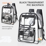 PEONYMY Transparent Backpack, Waterproof PVC Travel Rucksack, Heavy Duty Large Capacity  See Through