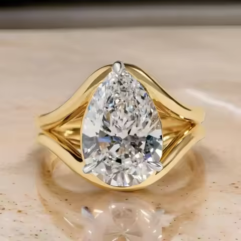 1pc Women's Eternal Ring inlaid Sparkling Water Drop Shaped Synthetic Zirconia Carefully crafted to 