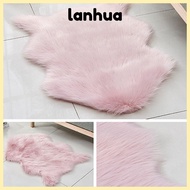 LANHUA Bedside Rug, Imitation Wool Non Slip Long Plush Rug, Soft Fluffy Shaggy Washable Home Decor B