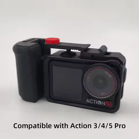 3D Printed Camera Grip Handle for DJI Osmo Action 3/4/5 Pro Compatible with Original Cage & Quick Re