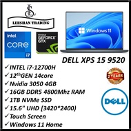 [Next Day Deliver] [New Arrival -BRAND NEW] DELL XPS 15 9520 FHD Laptop 15.6" UHD TOUCH SCREEN intel i7-12700H 14 CORE| 16GB RAM | 1TB NVMe SSD | GeForce RTX 3050 - 4GB | WIN 11 HOME | 2 YEARS WARRANTY BY DELL