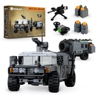 MyBuild 7005 Armed Forces Humvee with Trailer - Military Vehicle Made of Clamping Blocks in Dark Gre