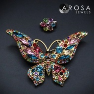 AROSA JEWELS Wildlife Series Butterfly 2-in-1 set brooch pin kerongsang B9-02 (6.9cm x 4.7cm)