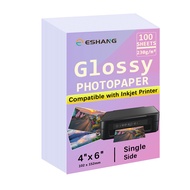 ESHANG 100 Sheets 4R Photo Paper  230 gsm 4 x6 Premium Glossy Photo Paper Picture Paper Printer Broc