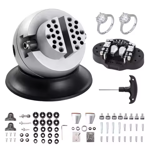 SucceBuy Ball Vise 3" 5" Engraving Setting Tool Standard Rotation Engraving Block Vise Attachment Je