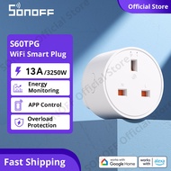 SONOFF S60TPG 13A Smart Socket UK WiFi Plug Energy Monitoring Power Plug eWeLink App Control Smart O