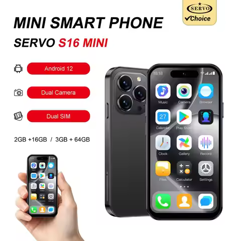 SERVO S16 Mini Pocket Mobile Phone 4G Android 12 Dual SIM 3.9 Inch Display 16GB/64GB Face Unlock WiF