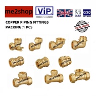 VIP COPPER PIPING FITTINGS /COPPER PIPE FITTINGS/BRASS PIPE FITTINGS (15MM) (FOR WATER PIPE/PAIP AIR