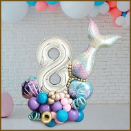 Mermaid Birthday Party Supplies 55 Pieces Birthday Balloons for Mermaid Birthday Party Decoration Re