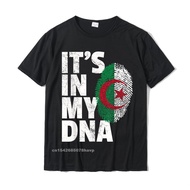ITS IN MY DNA Algerian Algeria Flag Shirt Men Women Printed On Tops & Tees Cotton Men T Shirts Print