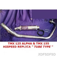 ∈TMX 155 and TMX 125 Full Exhaust Muffler Stainless Daeng, Hispeed