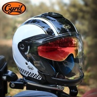 CYRIL Motorcycle Helmet Open face Dual Lens helmet half off road Racing Summer Sunscreen DOT Certifi