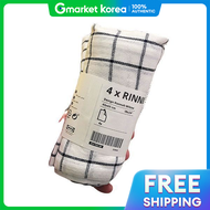 IKEA | อเกย รนลนนก 4 ผน ขนาด 45x60 ซม. สขาว/เทาเขม/ลาย รหสสนคา 804.763.48