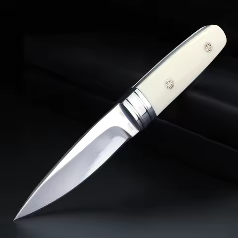 Bull bone handle high hardness M390 keel integrated small straight knife survival fixed blade knife