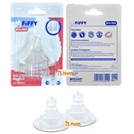 Fiffy Silicone Teats Wide Neck X-cut 2pcs [18259] Puting Botol Susu