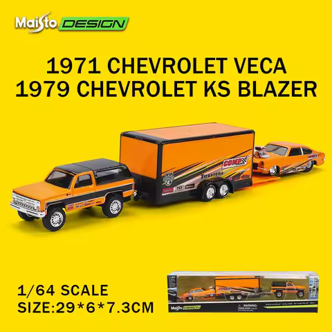 Maisto 1:64 1979 Chevrolet® K5/Car Traller/1971 chevrolet vega Blazer die-cast precision model car M