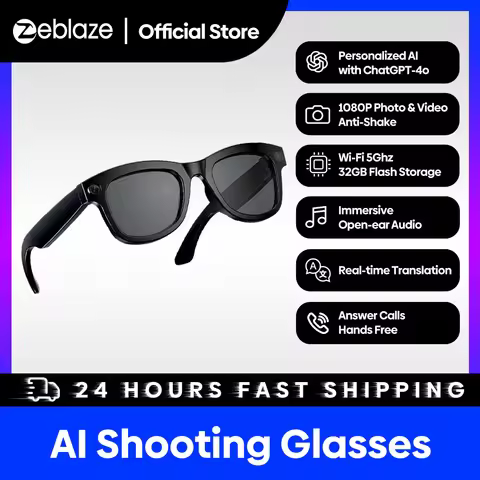 Zeblaze Eyewear AI Shooting Glasses High-Res Photo&Video Open-ear Audio Personalized AI with ChatGPT