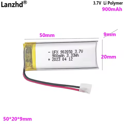 3.7v polymer battery 902050 900mAh For Beauty device battery law enforcement device recorder Handhel