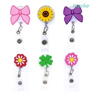 MOCHO ID Badge Holder Work Card Cute Flower Name Card Holder Badge Holder Clip Name Tag Holder Card 