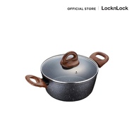 LocknLock หม้อทำอาหารเคลือบหินอ่อนหูจับ พร้อมฝาแก้ว Baum Series ขนาด 20 cm. รุ่น LBU1202