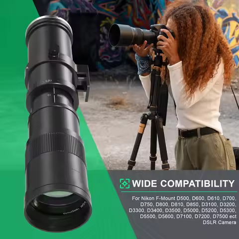 Lightdow 420-800mm F8.3-16 for Canon Nikon Sony Manual Super Telephoto Zoom Lens Universal Filter Si