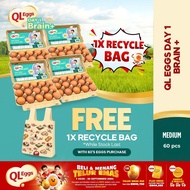 QL Eggs Day 1 Brain+  - Medium 60pcs Fresh Egg Farm Fresh Egg Telur Segar