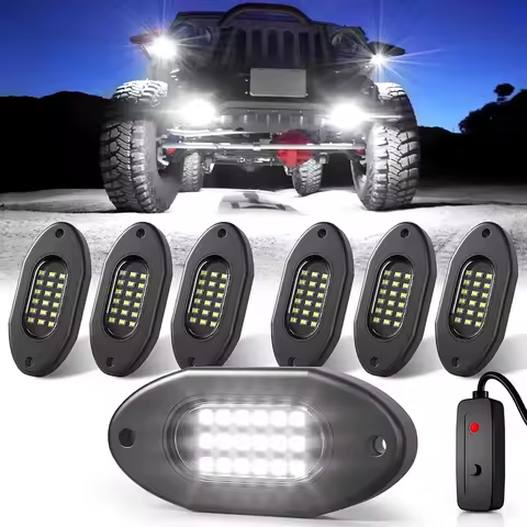 White LED Rock Lights for Off-Road Truck SUV 4x4 ATV Jeep - Underbody Trail Rig Chassis Lighting Kit