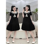 BIGSIZE SAILOR NECK FLOWER DRESS - SNOW RAIN TYPE I | BEAUTIFUL FORM, WITH POCKETS | 60-90KG