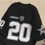 T-Shirt Shirt Baggy Tee Oversize Genius Number 20 Unisex Cotton 24S BS