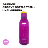 nando rizki- tupperware groovy bottle 750ml - botol minum lucu unik - ungu-kuning