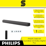 PHILIPS Soundbar 2.0 TAB5109 (120W/DTS Virtual X/Dolby Digital Plus)