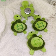 GIVEN Turtle Plush Keychain, Cartoon Plush Stuffed Bag Name Tag, Cute Soft Turtle Brooch