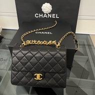 【全新】 Chanel classic flap 23 字母鏈條羊皮口蓋包