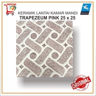 Keramik Lantai Kamar Mandi Kasar Pegasus Trapezeum Pink 25 x 25